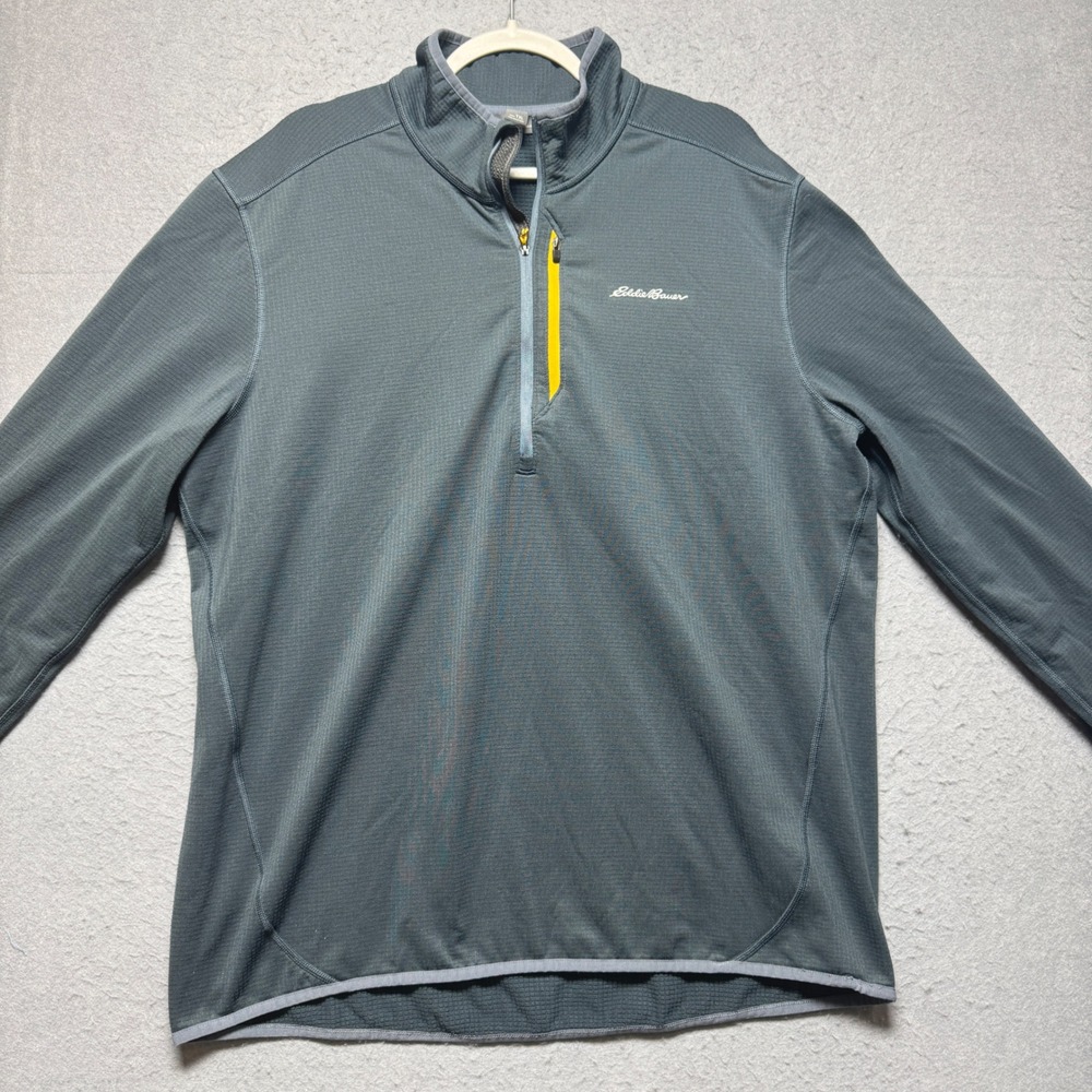 Eddie Bauer Men's Gray Quarter Zip Pullover Long Sleeve Performance Shirt TXL